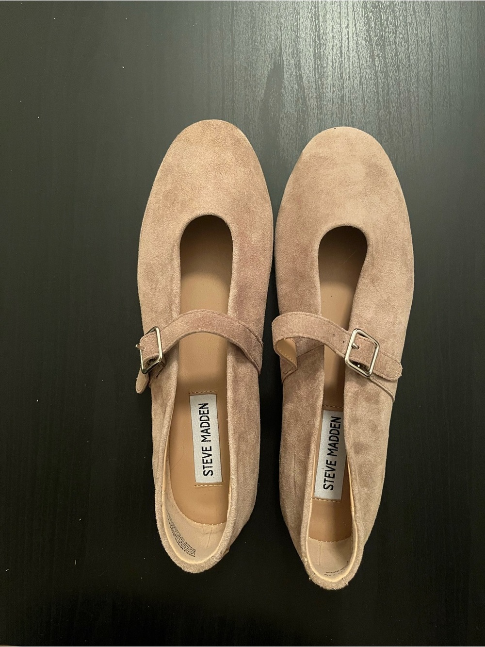 Steve Madden Blush Suede Mary Jane Flats with Buckle